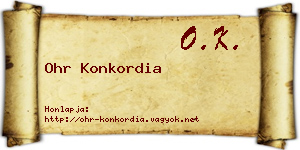 Ohr Konkordia névjegykártya